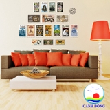 Decal dán tường tem thư các nước trang trí sinh động