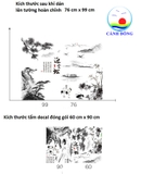 Decal dán tường thủy mặc đen trắng nghệ thuật