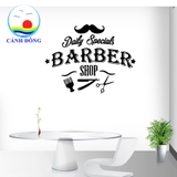 Decal dán tường barber shop cool ngầu