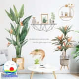 Decal dán tường cây chuối cảnh thiên nhiên sinh động