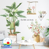 Decal dán tường cây cảnh thiên nhiên nhiệt đới