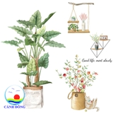 Decal dán tường cây cảnh thiên nhiên nhiệt đới