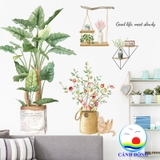 Decal dán tường cây cảnh thiên nhiên nhiệt đới