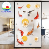 Decal dán tường đàn cá koi phong thủy sang trọng