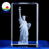 Tượng pha lê Nữ Thần Tự Do chạm khắc 3D tinh xảo