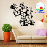 Decal dán tường phòng gym nâng tạ tạo động lực luyện tập cho gymer