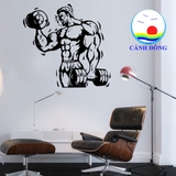 Decal dán tường phòng gym nâng tạ tạo động lực luyện tập cho gymer