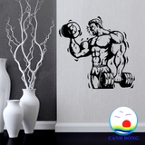Decal dán tường phòng gym nâng tạ tạo động lực luyện tập cho gymer