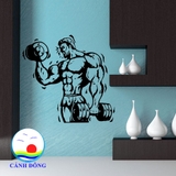 Decal dán tường phòng gym nâng tạ tạo động lực luyện tập cho gymer