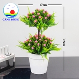 Chậu hoa nhựa 2 tầng trang trí bàn đẹp sang trọng