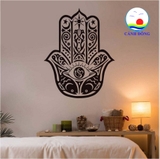 Decal dán tường bàn tay hamsa chữ om ý nghĩa tâm linh