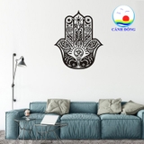 Decal dán tường bàn tay hamsa chữ om ý nghĩa tâm linh