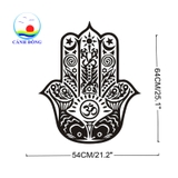 Decal dán tường bàn tay hamsa chữ om ý nghĩa tâm linh