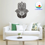 Decal dán tường bàn tay hamsa chữ om ý nghĩa tâm linh