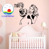 Decal dán tường Artist make up cá tính cao cấp.