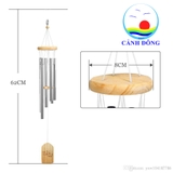 Chuông gió 6 thanh kim loại khắc chữ Family tinh tế