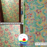 Decal dán kính 3D hoa lá sắc màu nghệ thuật