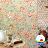 Decal dán kính 3D hoa lá sắc màu nghệ thuật