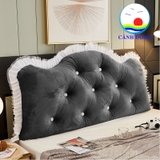 Gối tựa kê đầu giường 2 màu nam nữ trang trí kiểu hoàng gia sang trọng