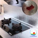 Decal dán bếp tráng nhôm cách nhiệt chống thấm hoa văn ba chiều màu bạc