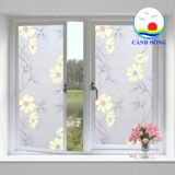 Decal dán kính mờ hoạ tiết hình hoa leo vàng nhìn 2 mặt