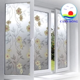 Decal dán kính mờ hoạ tiết hình hoa leo vàng nhìn 2 mặt