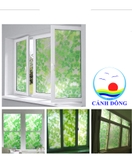 Decal dán kính mờ lá cây màu xanh nhựa pvc cao cấp