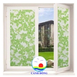 Decal dán kính mờ lá cây màu xanh nhựa pvc cao cấp