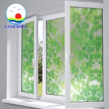 Decal dán kính mờ lá cây màu xanh nhựa pvc cao cấp