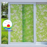 Decal dán kính mờ lá cây màu xanh nhựa pvc cao cấp