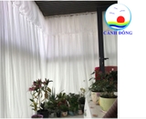 Rèm ren trắng vải 2 lớp kèm dây cột sang trọng