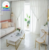 Rèm ren trắng vải 2 lớp kèm dây cột sang trọng
