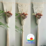 Giỏ hoa treo tường đan thừng Cảnh Đông - quà tặng thủ công decor phong cách mộc- không kèm hoa