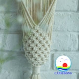 Giỏ hoa treo tường đan thừng Cảnh Đông - quà tặng thủ công decor phong cách mộc- không kèm hoa