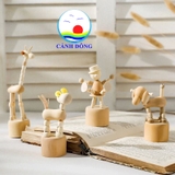 Mô hình gỗ con vật cute giải stress khớp nối linh động