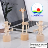 Mô hình gỗ con vật cute giải stress khớp nối linh động