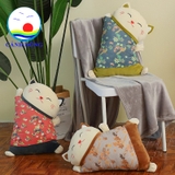 Gối tựa lưng trang trí ghế sofa mèo may mắn cute có khóa kéo đóng mở lót 2 lớp tiện dụng