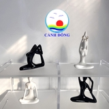 Tượng yoga thiền nhiều tư thế màu trắng đen sang trọng ý nghĩa