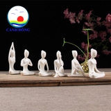 Tượng yoga thiền nhiều tư thế màu trắng đen sang trọng ý nghĩa