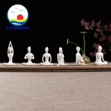Tượng yoga thiền nhiều tư thế màu trắng đen sang trọng ý nghĩa