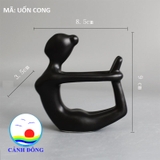 Tượng yoga thiền nhiều tư thế màu trắng đen sang trọng ý nghĩa