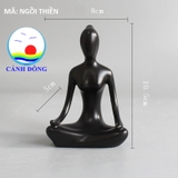 Tượng yoga thiền nhiều tư thế màu trắng đen sang trọng ý nghĩa