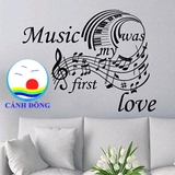 Decal dán kính dán tường âm nhạc music bay lượn cực chất