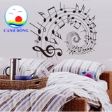 Decal dán kính dán tường âm nhạc uốn xoắn hiện đại
