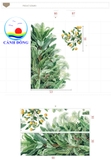 Decal dán tường cây xanh nhiệt đới cành cam tươi mát