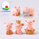 Combo 5 con heo ngậm tiền vàng may mắn phát lộc tài