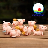 Combo 5 con heo ngậm tiền vàng may mắn phát lộc tài