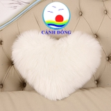 Gối tựa lưng gối ôm hình trái tim lông dài siêu mịn sang trọng
