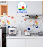 Decal dán bếp ô họa tiết lục giác sắc màu - lau chùi dễ dàng