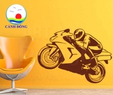 Decal dán tường người lái xe mô tô thể thao cực ngầu